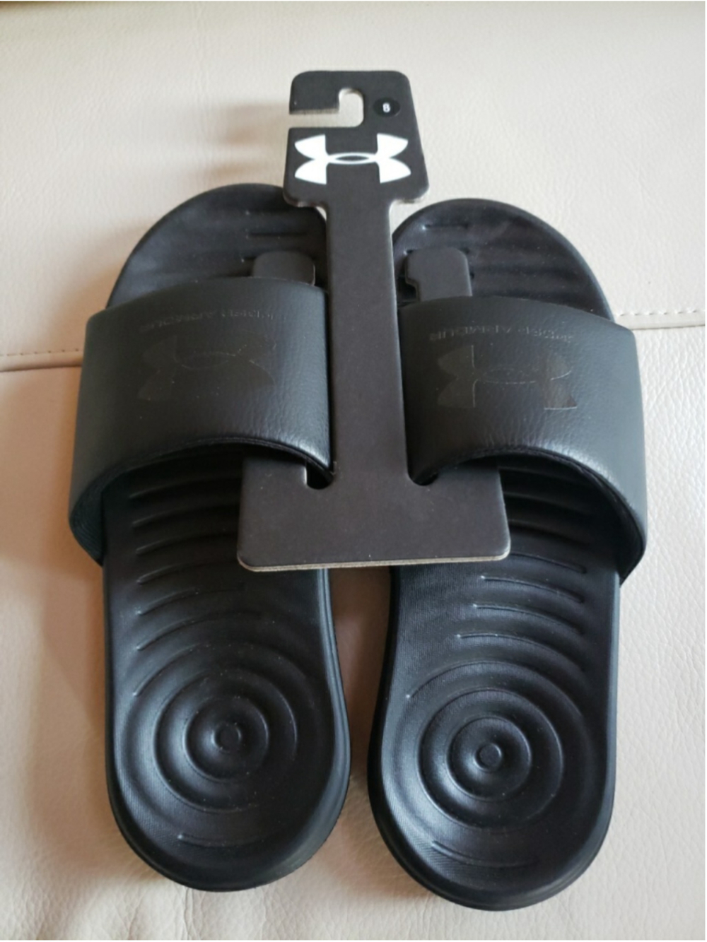 UNDER ARMOUR WOMEN ANSA FIX SLIDES FLIP FLOP SANDALS BLACK SZ 8 BRAND NEW
